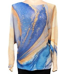 Loowie Made in Italy Tie Dye Knit Dolman Sleeve Sweater One Size
